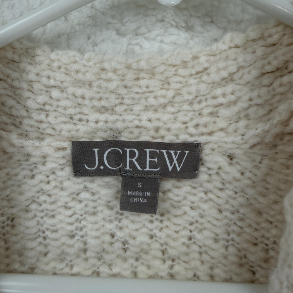 J Crew Sweater Womens Small Beige Alpaca Wool Blend Button Cardigan Pockets‎ - Picture 3 of 8